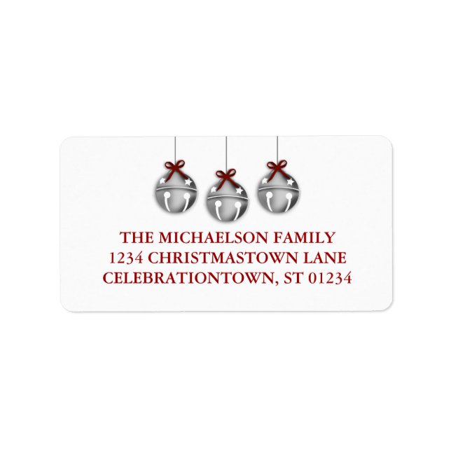 Jingle Bell Christmas Address Labels (Front)