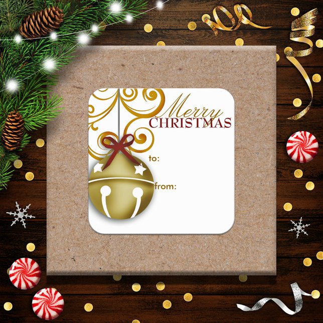 Jingle Bell Christmas Gift Tag Sticker (Creator Uploaded)