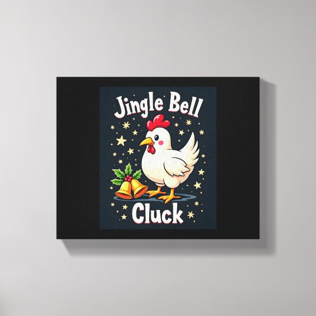 Jingle Bell Cluck Chicken Canvas Print (Front)