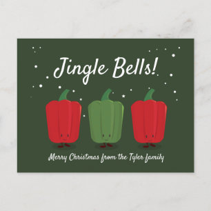 Jingle Bell Peppers Christmas Postcard