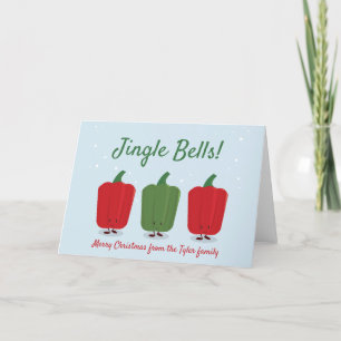Jingle Bell Peppers Pun Christmas Holiday Card