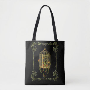 Jingle bell plant in a birdcage art nouveau tote