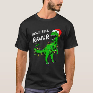 Jingle Bell Rawr Rex Santa Funny Dinosaur Light Ch T-Shirt