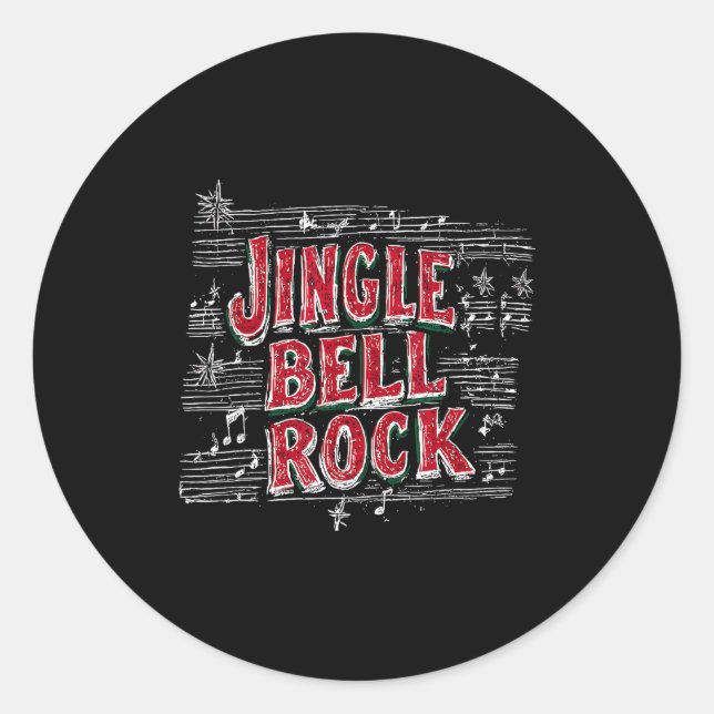Jingle Bell Rock Christmas Music Band Xmas Party P Classic Round Sticker (Front)