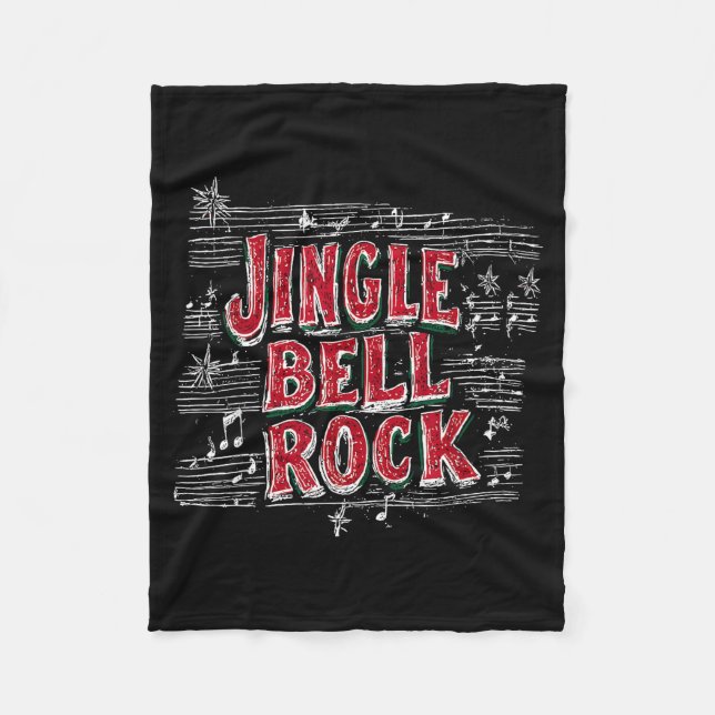 Jingle Bell Rock Christmas Music Band Xmas Party P Fleece Blanket (Front)