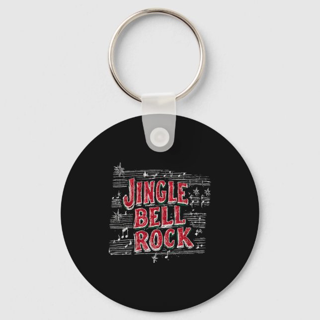 Jingle Bell Rock Christmas Music Band Xmas Party P Key Ring (Front)