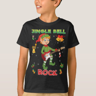 Jingle Bell Rock Rockin' Christmas Elf Playing Gui T-Shirt