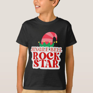 Jingle Bell Rock Star Christmas Girls Jersey T Shi T-Shirt