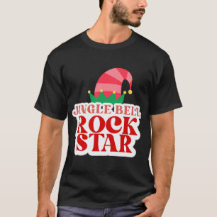 Jingle Bell Rock Star Christmas Girls Jersey T Shi T-Shirt