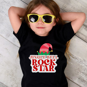 Jingle Bell Rock Star, Christmas Girls Jersey T-Shirt