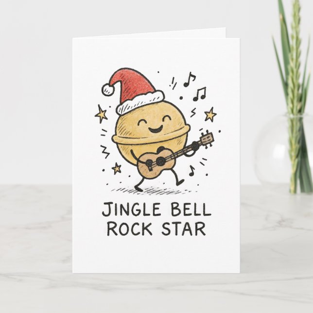 Jingle Bell Rock Star - Funny Christmas Card (Front)