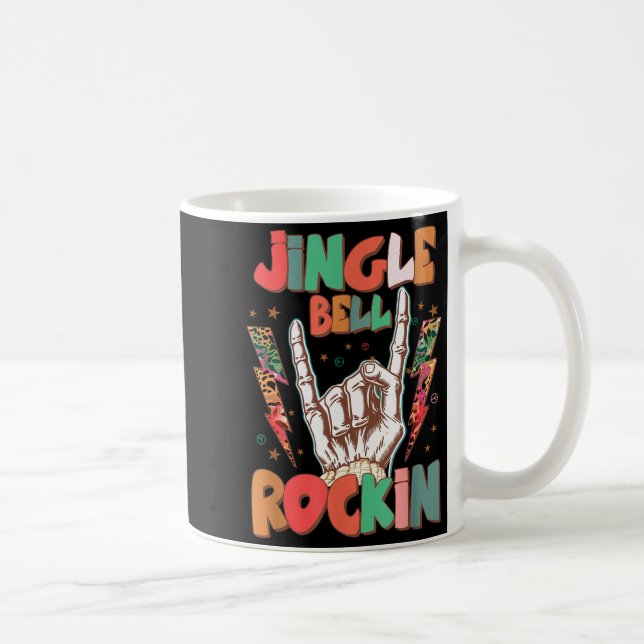 Jingle Bell Rockin Groovy Retro Christmas Xmas Ske Coffee Mug (Right)