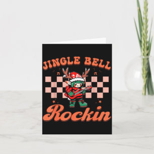 Jingle Bell Rocking Christmas Elf Rock N Roll Guit Card