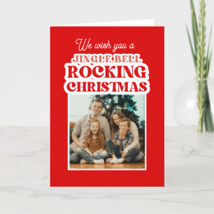 Jingle Bell Rocking Red Christmas  Holiday Card