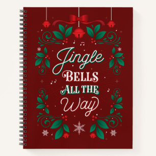 Jingle Bells All The Way Christmas Sketchbook Notebook