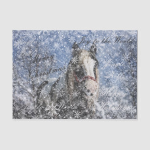 Jingle Bells Christmas Decoupage Horse Tissue Paper