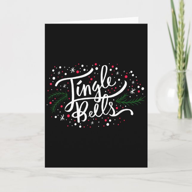 Jingle Bells Christmas Design For Men Women, Boys, Card (Front)