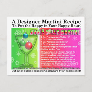 Jingle Bells Christmas Martini Recipe Postcard