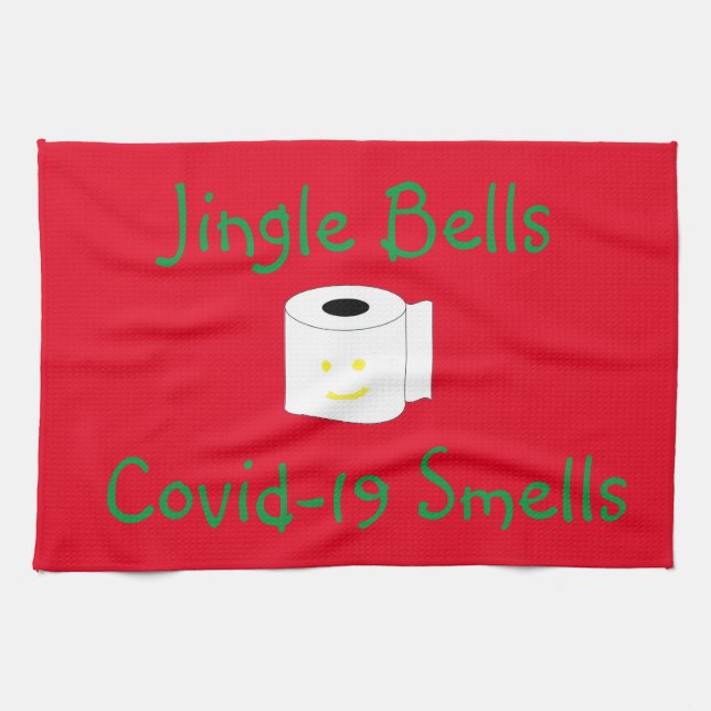 Jingle Bells Covid-19 Smells Tea Towel (Horizontal)