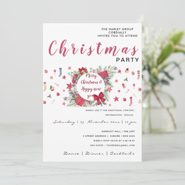 jingle bells customised  invitation (Standing Front)