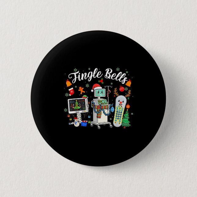 Jingle Bells Er Nurse Funny Christmas Tech Nursing 6 Cm Round Badge (Front)