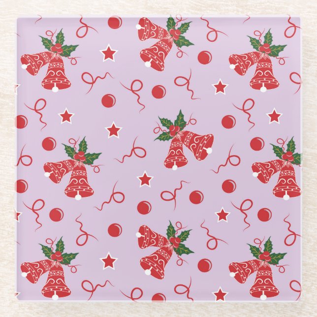 Jingle Bells  Glass Coaster (Front)