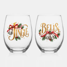 Jingle Bells Gold Christmas Typography Pair