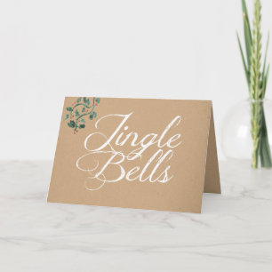 Jingle Bells Holly Holiday Christmas Greeting Card