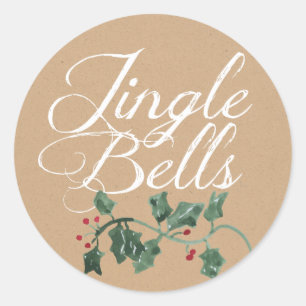 Jingle Bells Holly Holiday Sticker