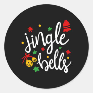 Jingle Bells Jingle All The Way Xmas Gift Christma Classic Round Sticker