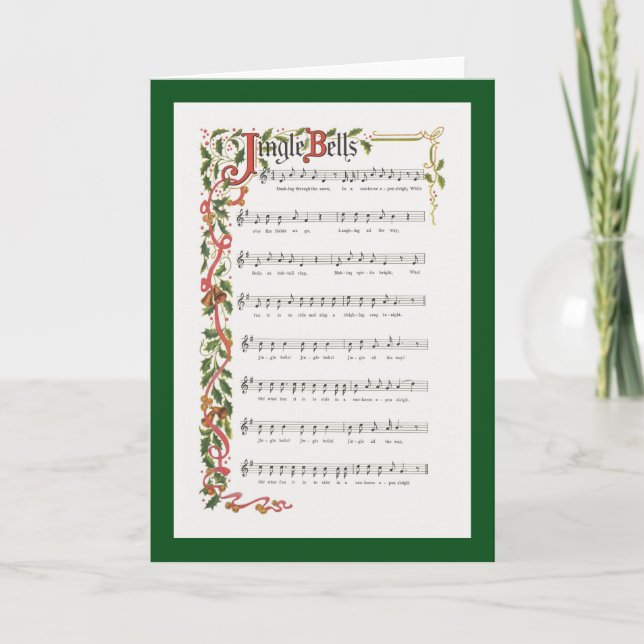 Jingle Bells musical score Holiday Card (Front)