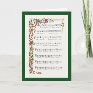 Jingle Bells musical score Holiday Card