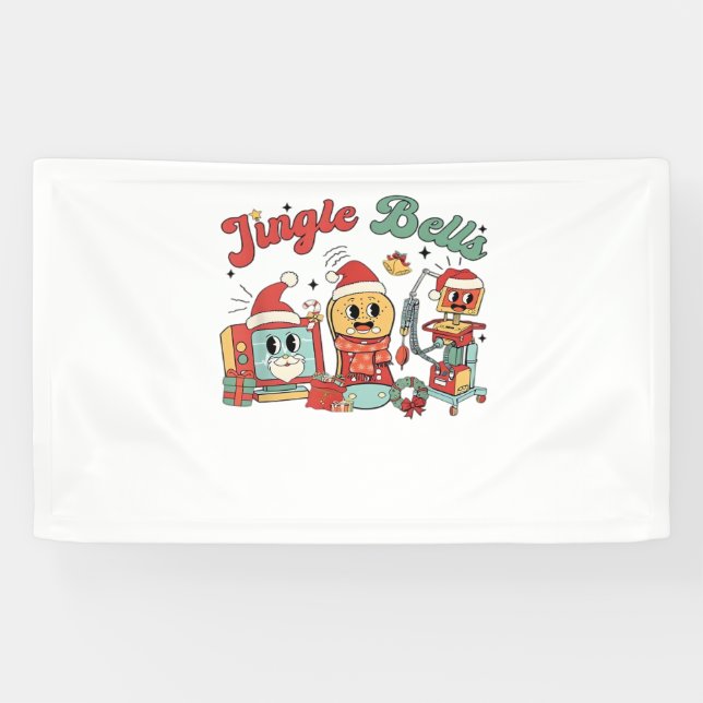 Jingle Bells Nurse, Christmas Nurse, Funny Christm Banner (Horizontal)