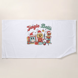 Jingle Bells Nurse, Christmas Nurse, Funny Christm Beach Towel