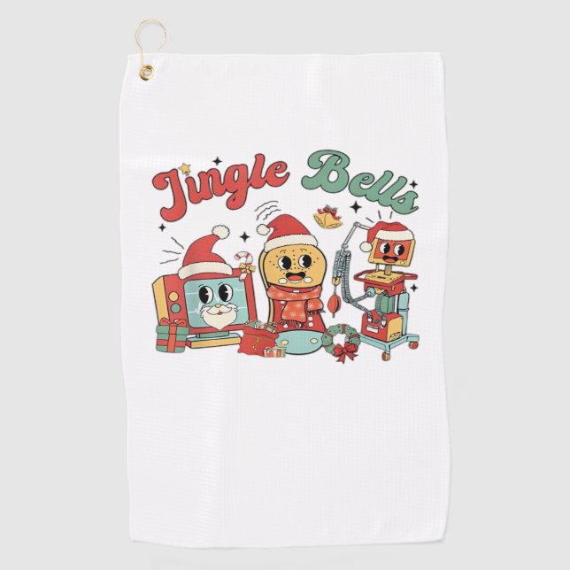 Jingle Bells Nurse, Christmas Nurse, Funny Christm Golf Towel (Front)