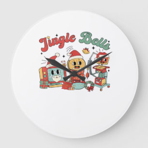 Jingle Bells Nurse, Christmas Nurse, Funny Christm Large Clock