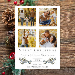 Jingle Bells Photo Collage Christmas White Holiday Card