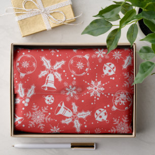 Jingle Bells Red Festive Christmas Holiday Tissue Paper