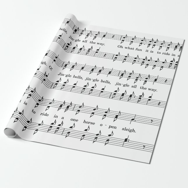 jingle bells sheet music wrapping paper (Unrolled)