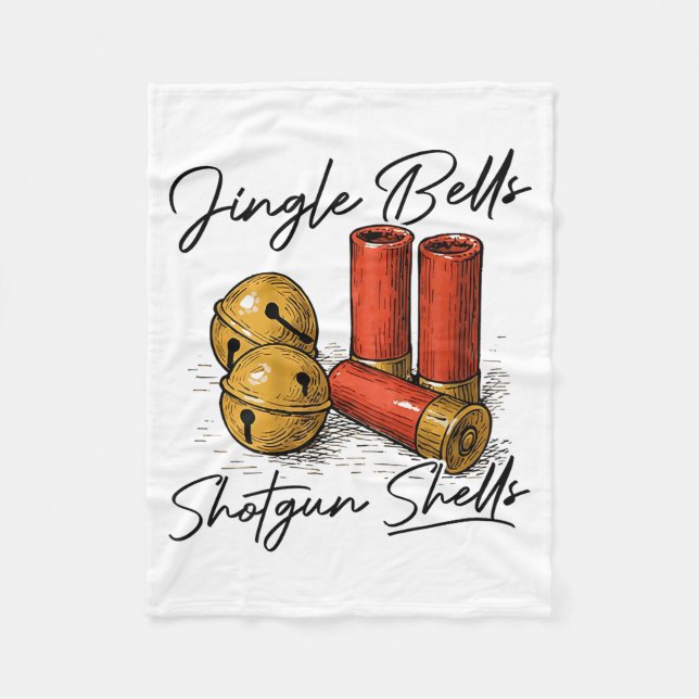 Jingle Bells Shotgun Shells (on Back)  Fleece Blanket (Front)