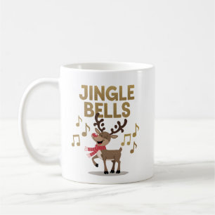 Jingle Bells, Singing Reindeer Design Mug