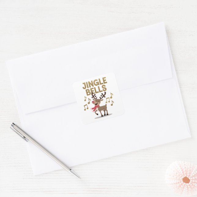 Jingle Bells Singing Reindeer Stickers (Envelope)