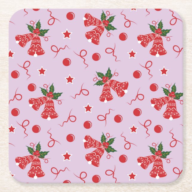 Jingle Bells  Square Paper Coaster (Front)