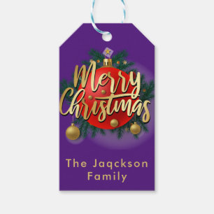 Jingle Bells Winter Branch Snowflake Christmas Gift Tags