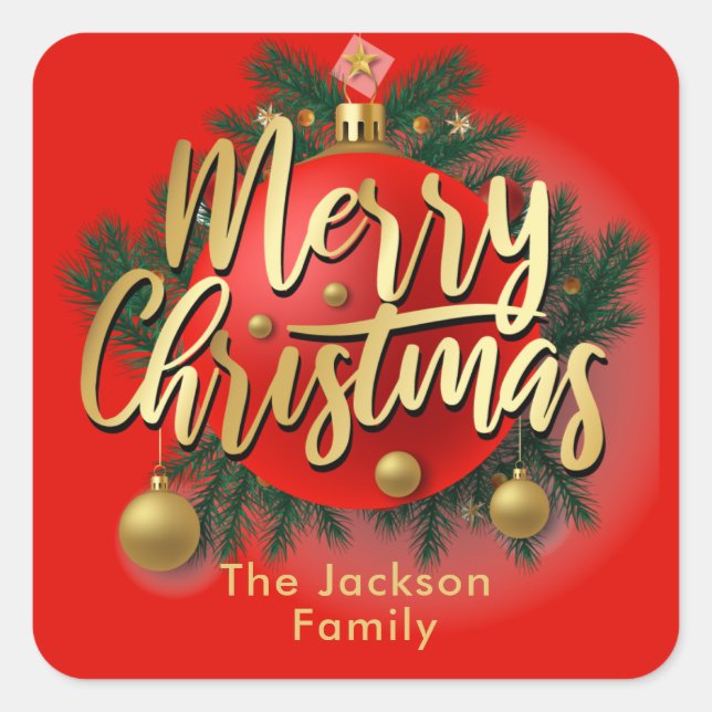 Jingle Bells Winter Snowflake Christmas Holiday Square Sticker (Front)