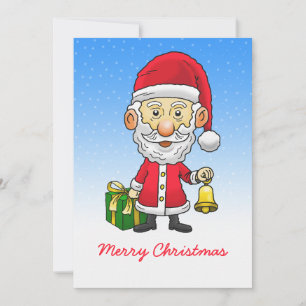 Jingle Bells with Santa Flat Christmas Card