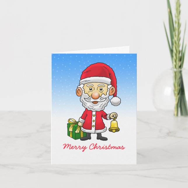 Jingle Bells with Santa Photo Christmas Card (Front)