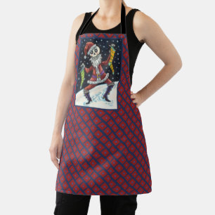 JINGLE BONES SANTA, HOLIDAY SKELETON, SPOOKY APRON