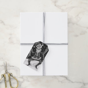 JINGLE BONES SANTA, HOLIDAY SKELETON & STOCKINGS GIFT TAGS