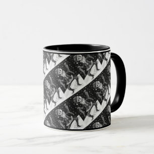 JINGLE BONES SANTA, HOLIDAY SKELETON & STOCKINGS MUG
